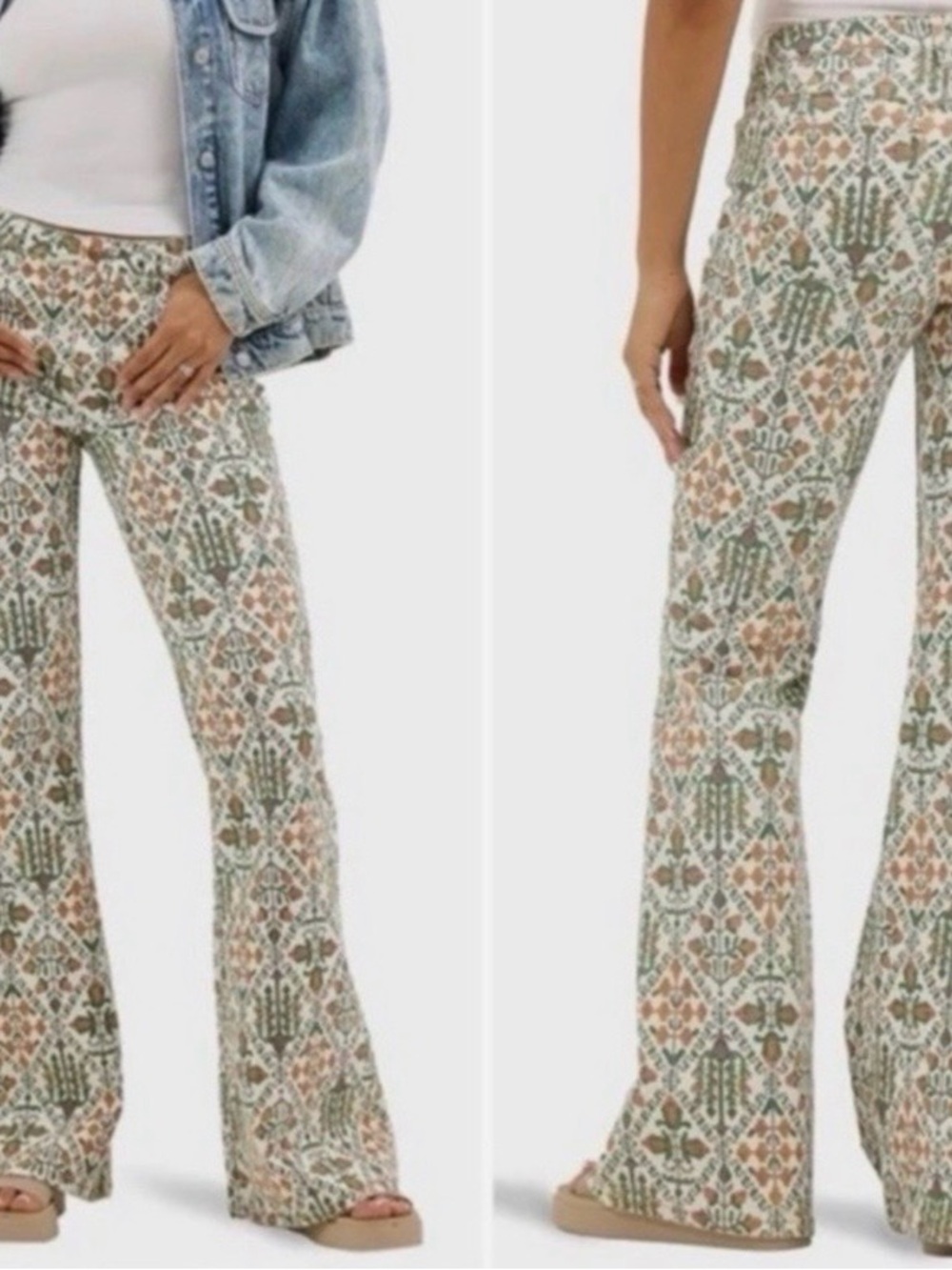 Wrangler Fierce Flare Floral High Rise Jeans Sz 30 Boho Western NWT